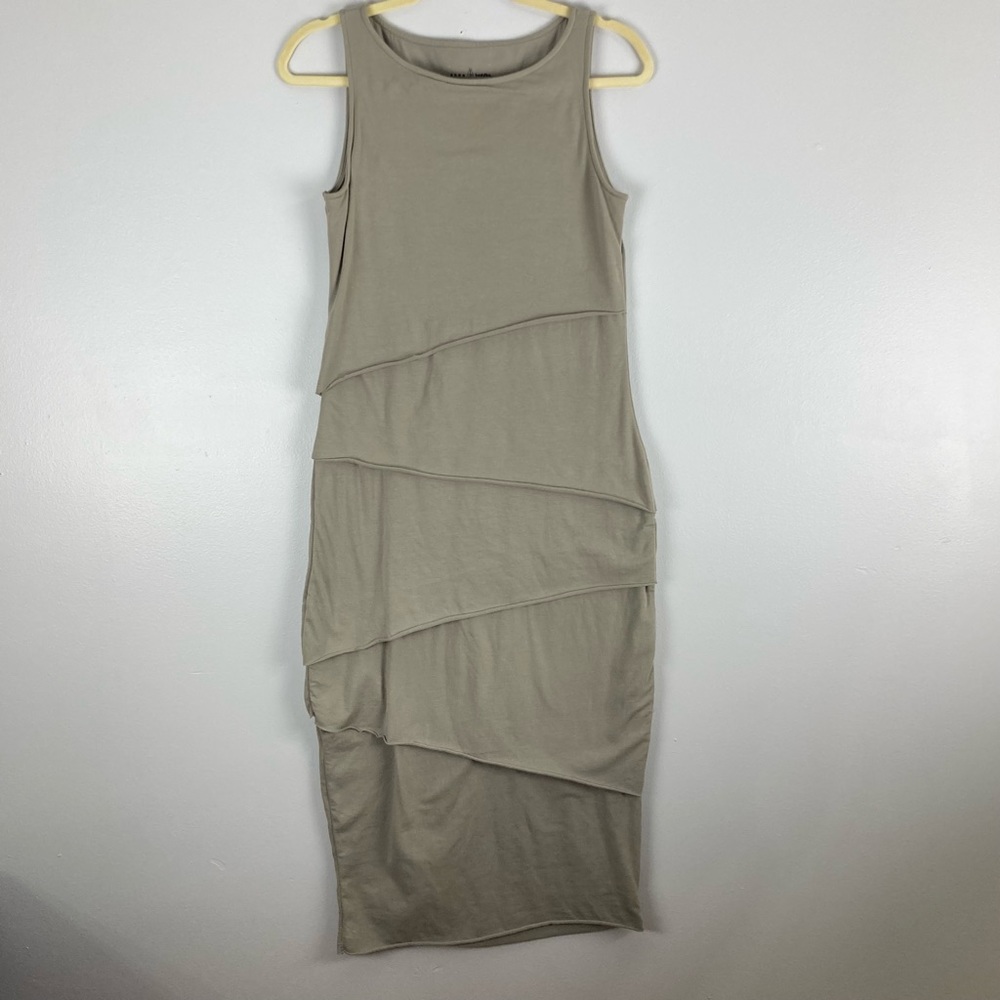Neon Buddha Shanghai jersey cotton dress small Tan
